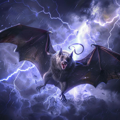 Bat conducting a symphony of thunderstorms
