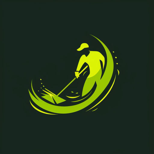 Cleaning company logo in green and black on clean minimalist background