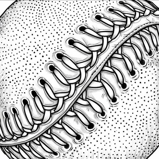 A close-up of a baseball with intricate stitching patterns