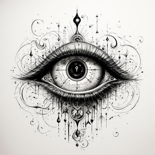 Spiritual symbols in black and white