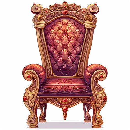 Realistic throne clipart with flat white background