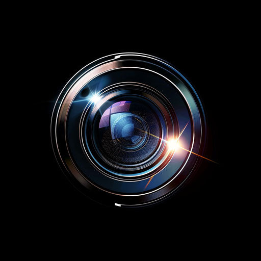 Camera lens aperture with light streaming through