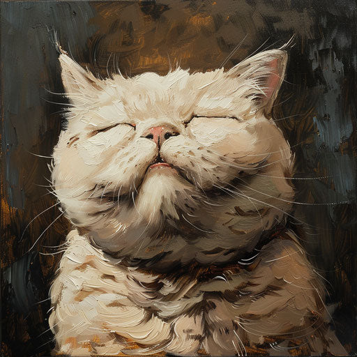 Oil Painting of Fat Cat