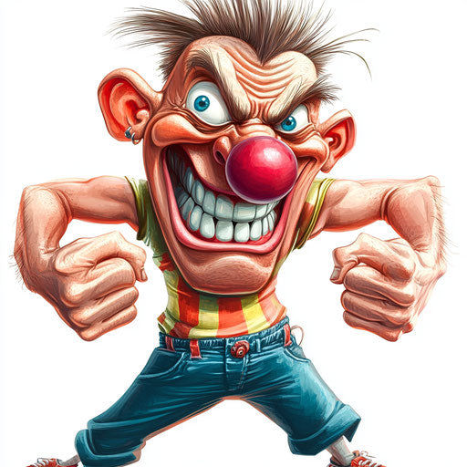 Humorous caricature of contract with human characteristics