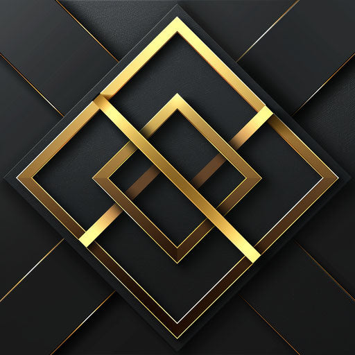 Luxury app logo with black and gold accents on a sleek background