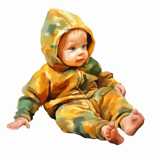 Illustration in Oil painting style, on a white background