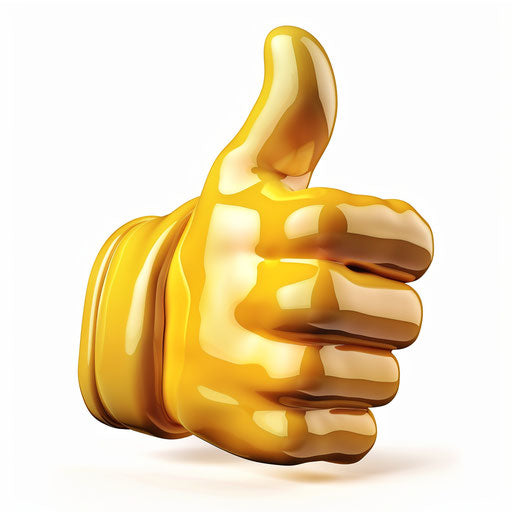 Thumbs up symbol animated cartoon illustration isolated on white background