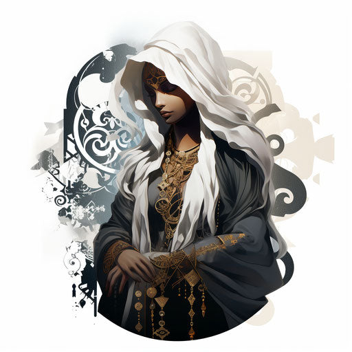 Wedding card clipart in Chiaroscuro Art style on white