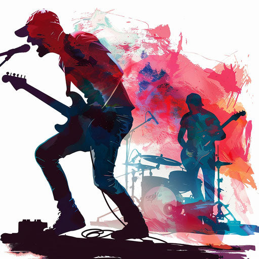 Realistic concert clipart on white background, vibrant colors