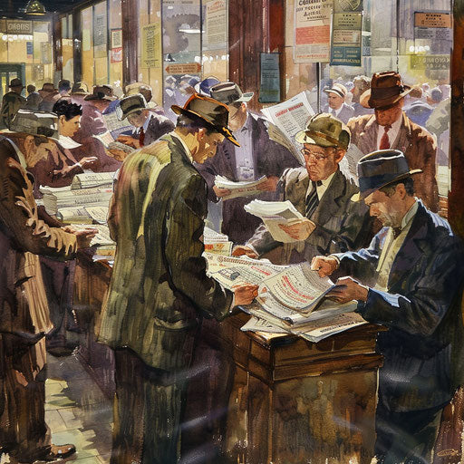 Finance imagery in the financial section of a busy morning paper