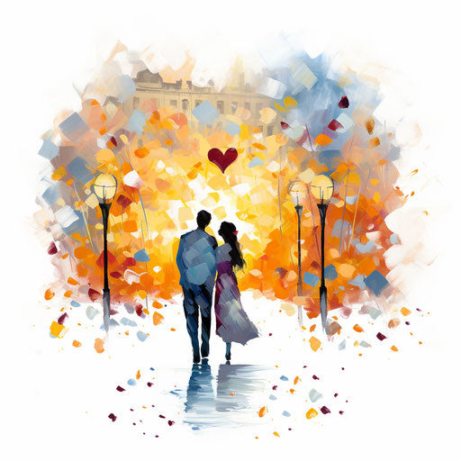 Impressionistic Art clipart on white background