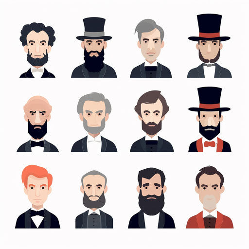 Presidents Day clipart in Minimalist style, on a white background