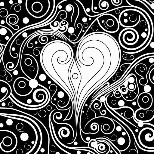 Swirls and patterns for paper coloring, captivating style, shaped canvas, humor meets heart, rounded, dotted, rtx on, woodcut