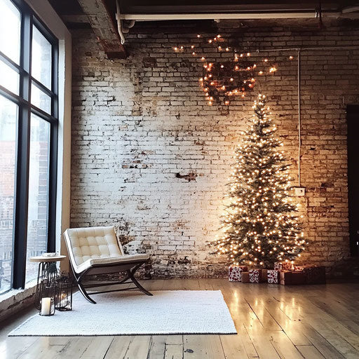 A chic urban loft with minimalist Christmas decor
