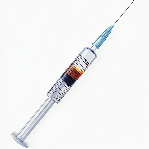 Realistic illustration of a vaccine syringe