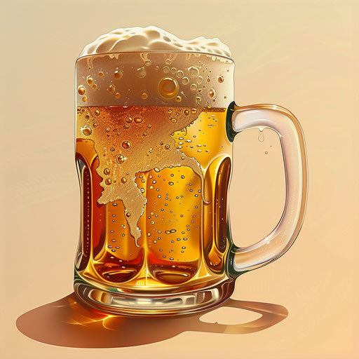 Realistic beer art with flat random background