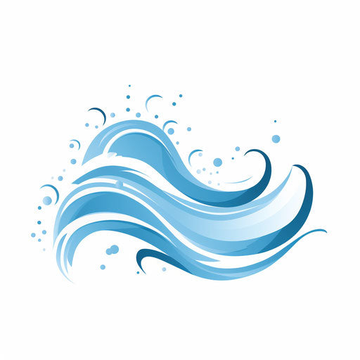 Water illustration in the minimalist style, on white background