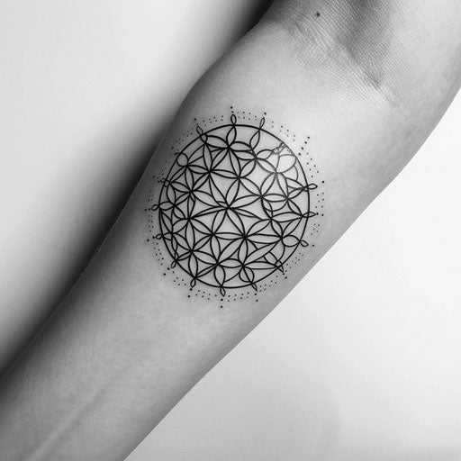 Bold Sketch of Flower of Life Tattoo