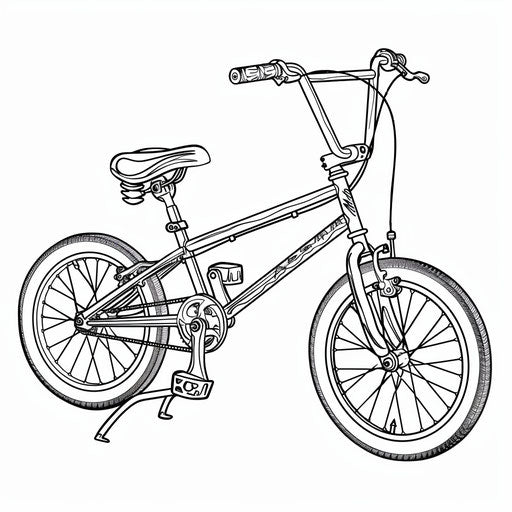 Bicycle with training wheels for coloring