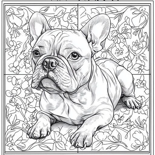 Tranquil French bulldog in a serene setting