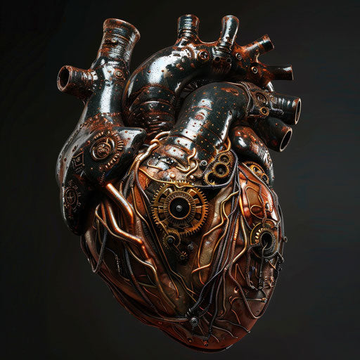 Biomechanical heart with gears and circuits