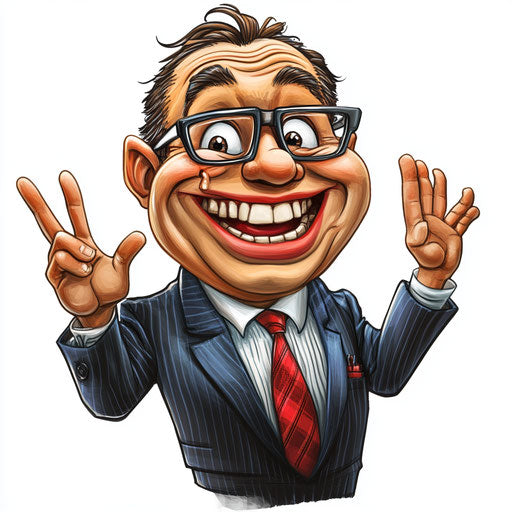 Humorous caricature of a business illustration