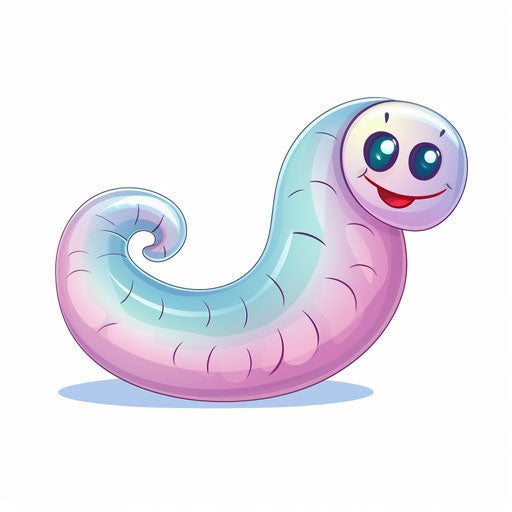 Worm clipart in Pastel Colors Art style