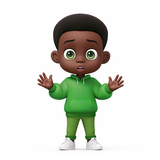 Perplexed African American boy