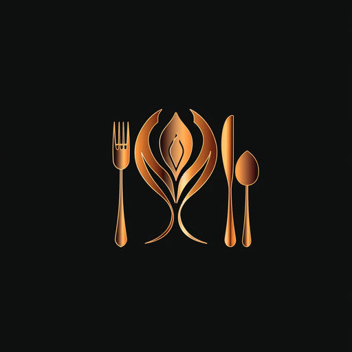 Dynamic restaurant logo with high contrast