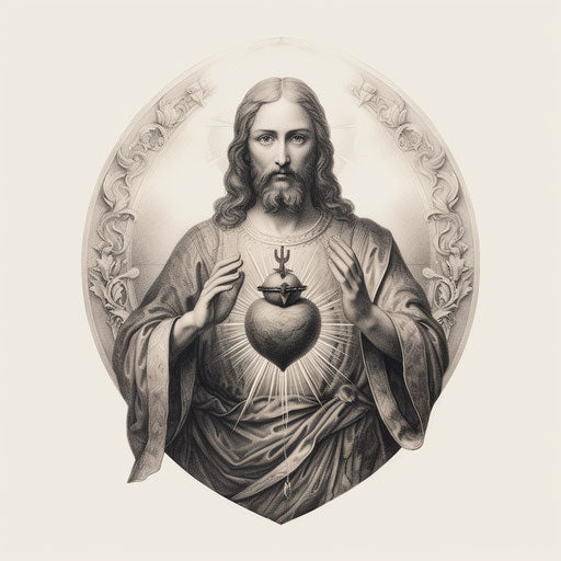 Beautiful tattoo of Jesus with his heart