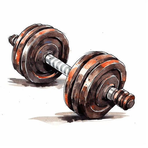 Dumbbell in the style of Chiaroscuro Art, on white background