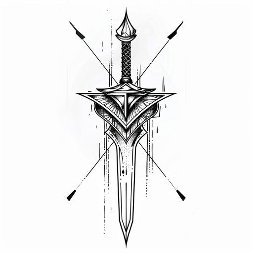 Minimalist illustration of a Roman spear and shield