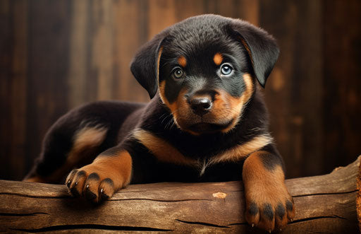 Rottweiler puppy adoption, Firmin Baes style, 32k UHD