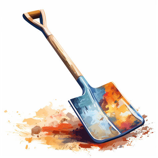 Shovel illustration in the style of Impressionistic Art