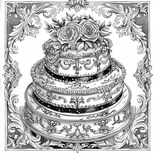 Brain-Engaging Birthday Cake Coloring Page