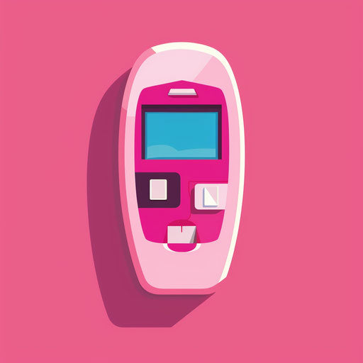 Diabetes clipart on bright magenta background