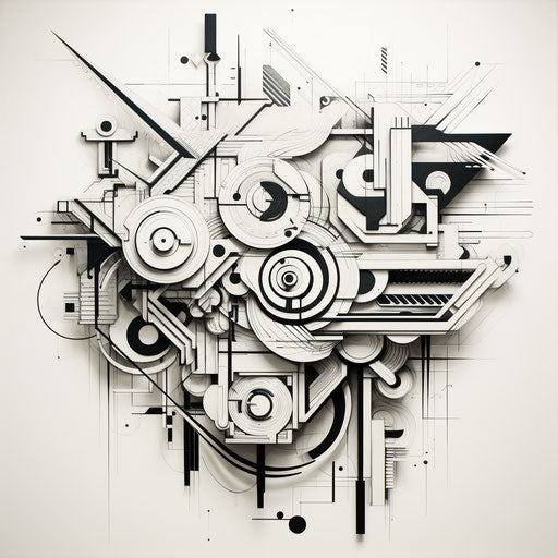 Geometric design, clean inking, graffiti influences