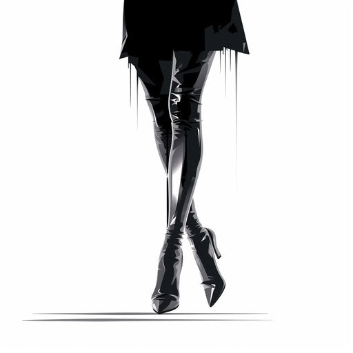 Leg illustration in the style of Chiaroscuro Art, on white background