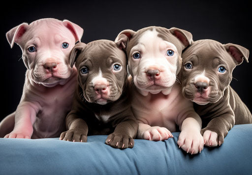 Pitbull and chihuahua puppies in pseudo-realistic style