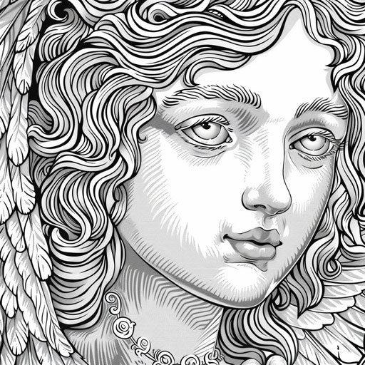 Angel's face with kind, gentle eyes