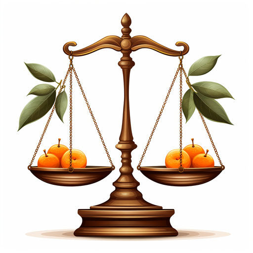 Balance clipart in the style of Chiaroscuro Art, on a white background