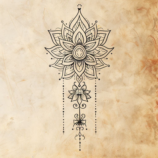 Contemporary tattoo sketch inspired by Mehndi design