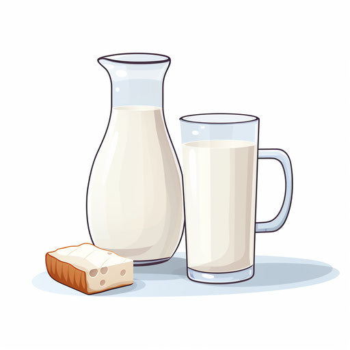 Minimalist milk illustration on white background