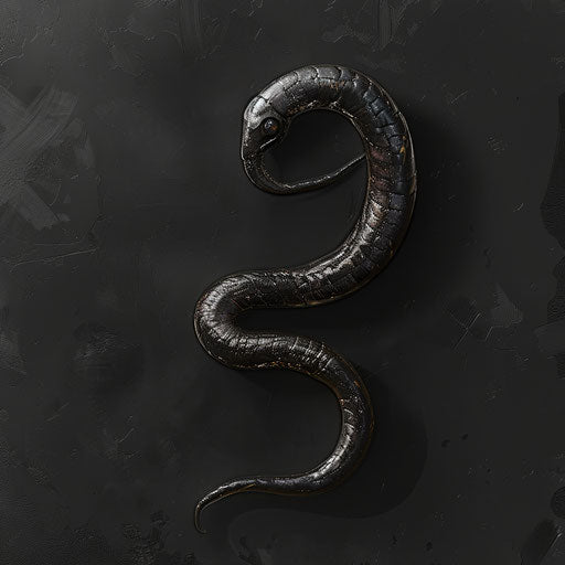 Worm clipart rendered in a realistic style on a flat, dark charcoal background, accentuating dramatic contrast and intricate detail