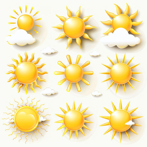 Realistic sunshine illustration on plain white background