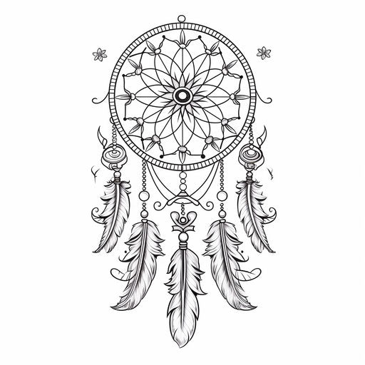 Hand drawn dream catcher on white background