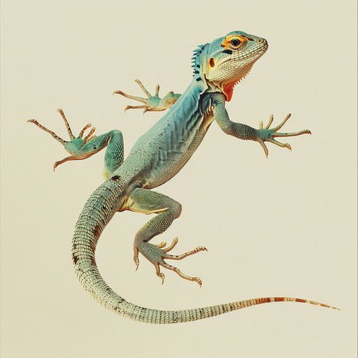 Lizard on cream background