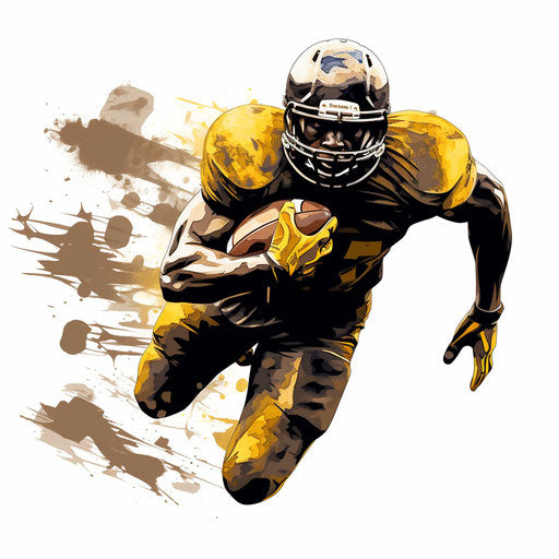 Football player in Chiaroscuro Art on white background