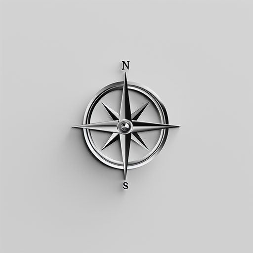 Compass needle symbolizing guidance with empty space