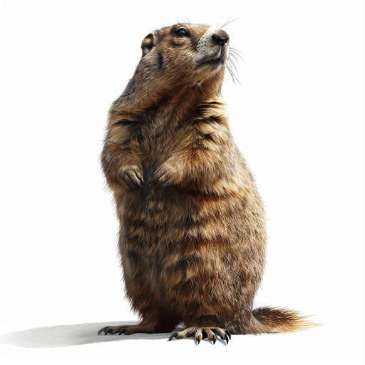 Groundhog day clipart on white background with dynamic lighting